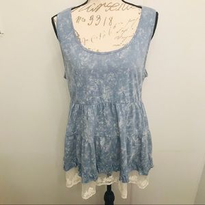 Entro Distressed Sleeveless Boho Top